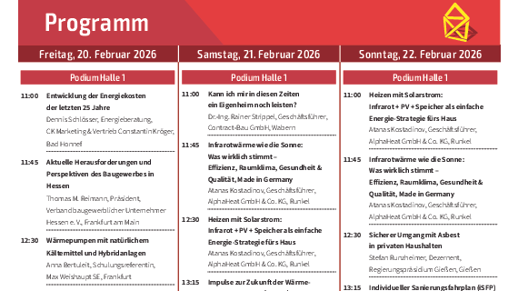 Programmübersicht der BAUExpo 2025